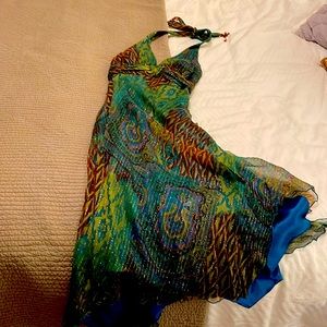 Caché formal dress, great for summer wedding or anything peacock themed